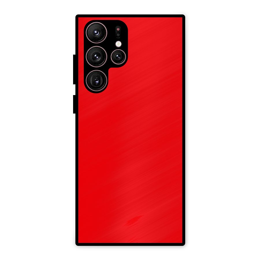 Bright Red Metal Back Case for Galaxy S22 Ultra 5G