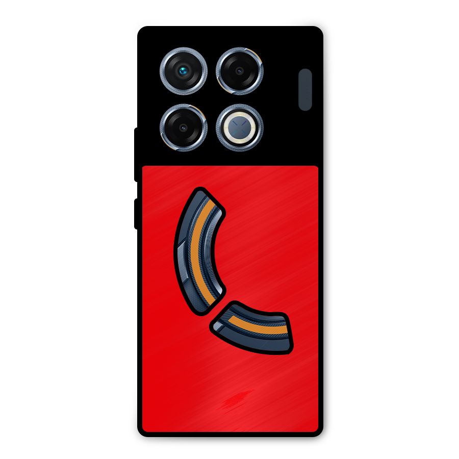 Bright Red Metal Back Case for Infinix GT 20 Pro