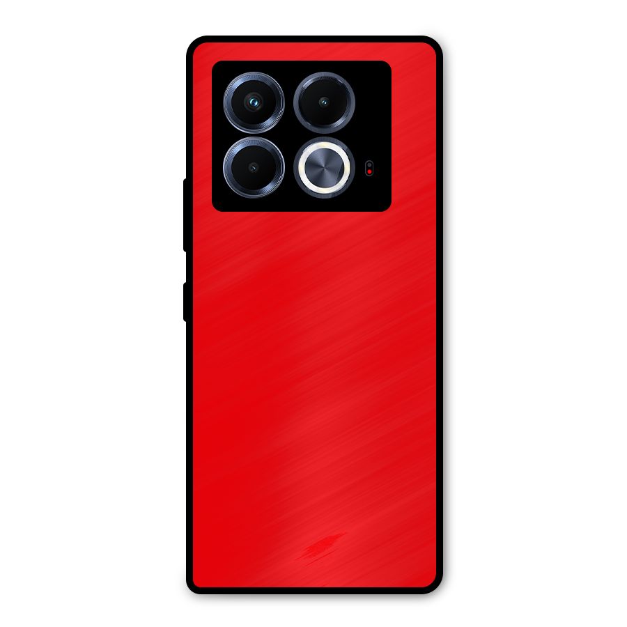 Bright Red Metal Back Case for Infinix Note 40 5G