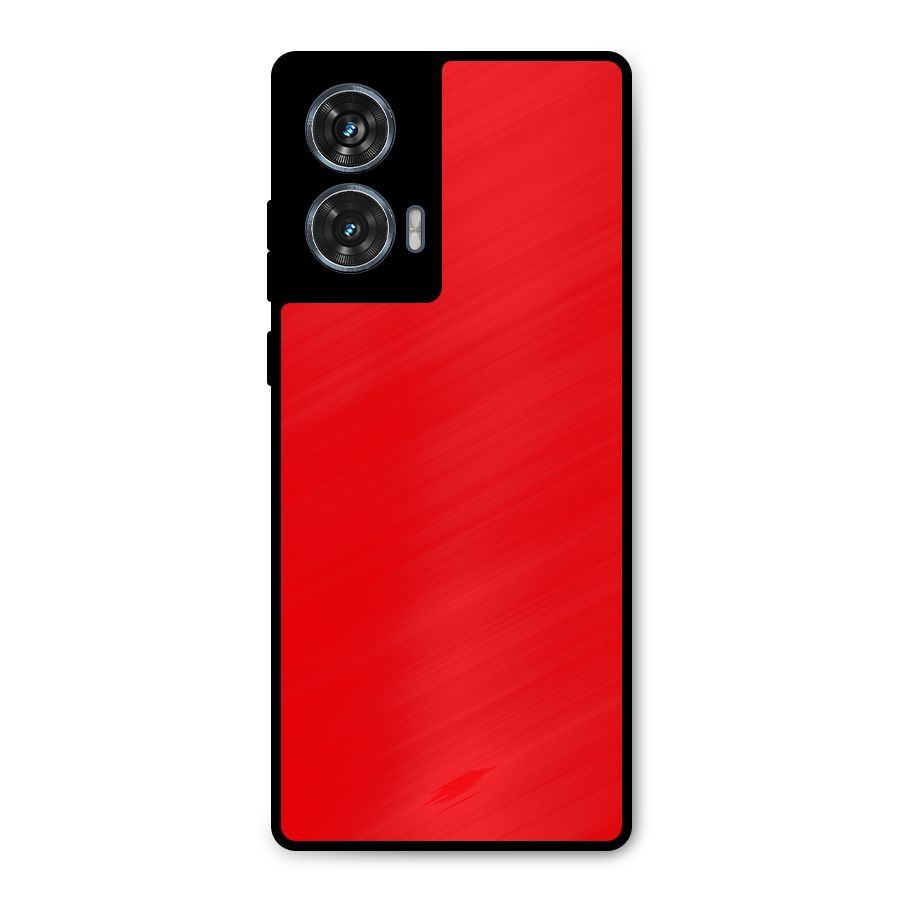 Bright Red Metal Back Case for Motorola Edge 50 Fusion