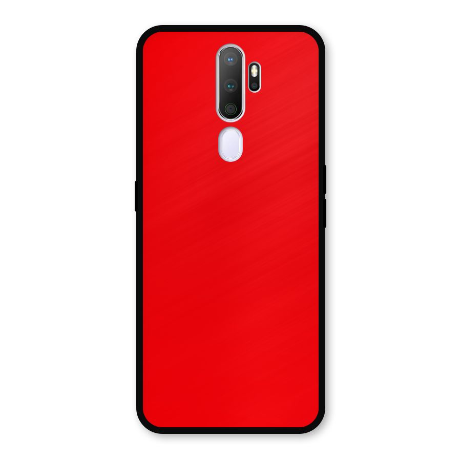 Bright Red Metal Back Case for Oppo A9 (2020)