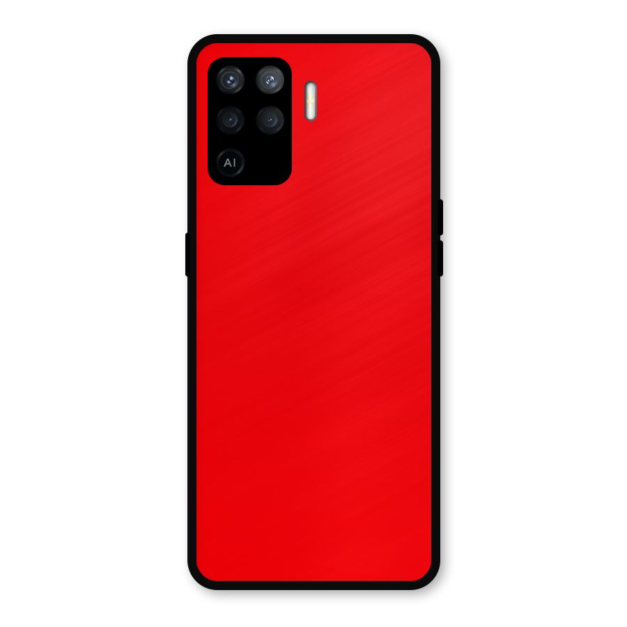 Bright Red Metal Back Case for Oppo F19 Pro