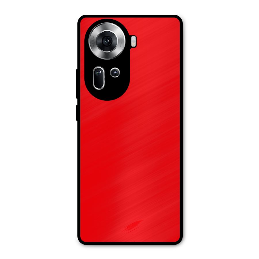 Bright Red Metal Back Case for Oppo Reno11 5G