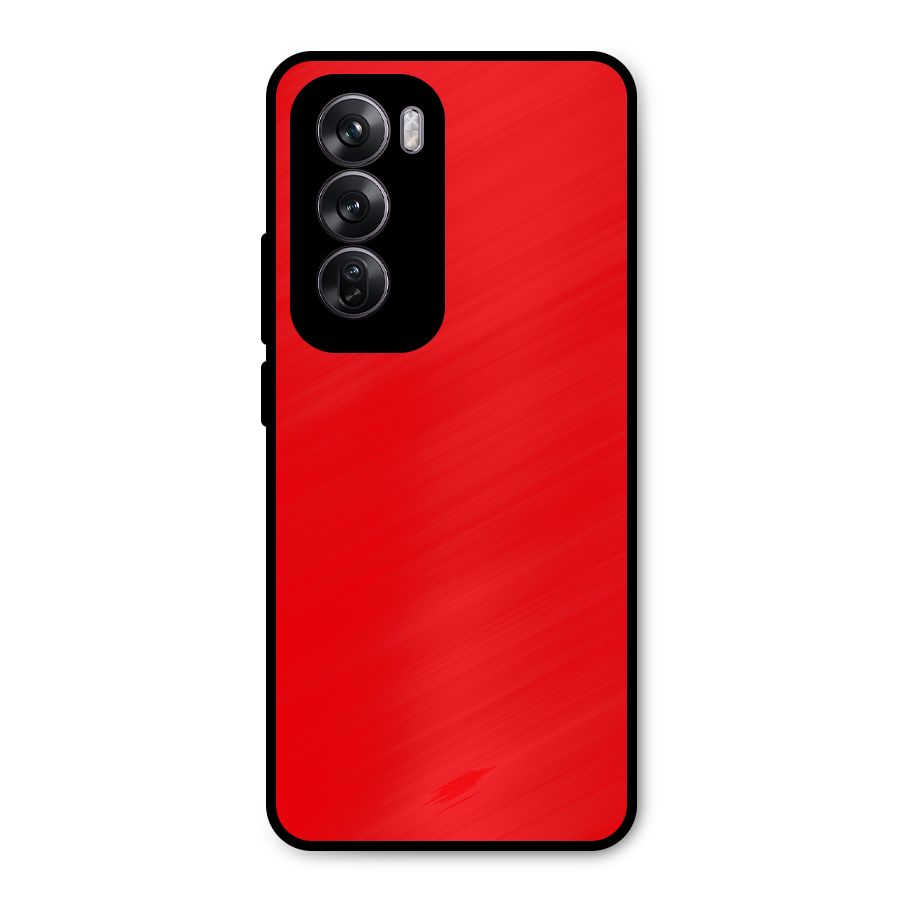 Bright Red Metal Back Case for Oppo Reno12 Pro