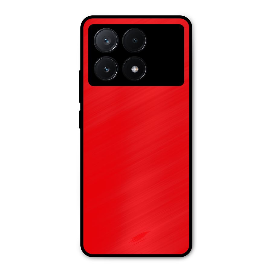Bright Red Metal Back Case for Poco X6 Pro