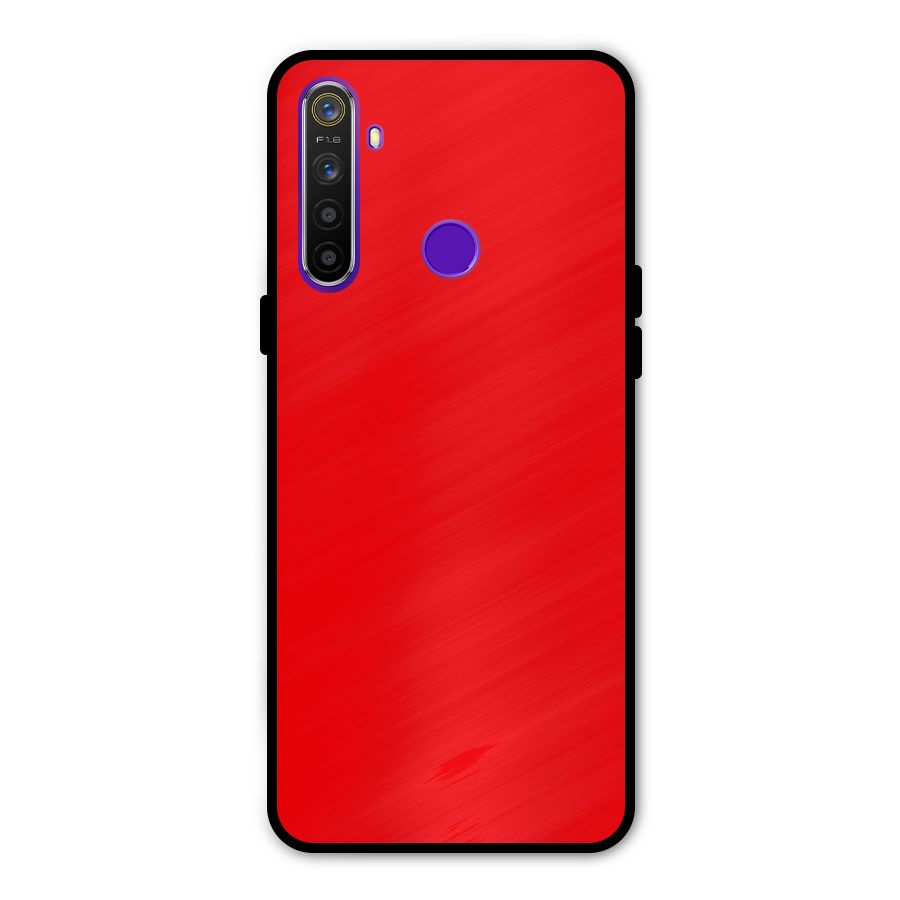 Bright Red Metal Back Case for Realme 5i