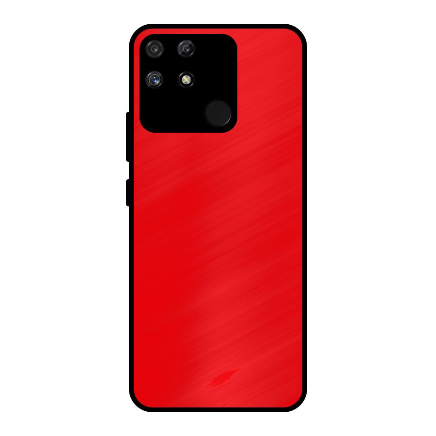 Bright Red Metal Back Case for Realme Narzo 50A