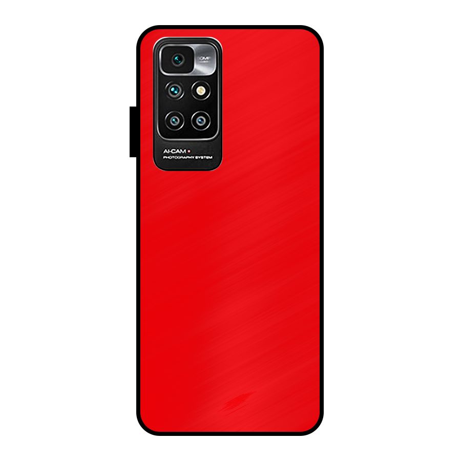 Bright Red Metal Back Case for Redmi 10 Prime