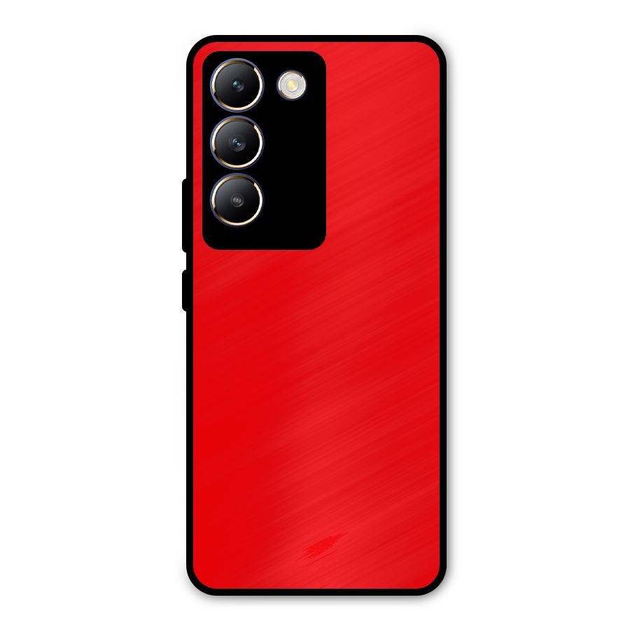 Bright Red Metal Back Case for Vivo T3 5G