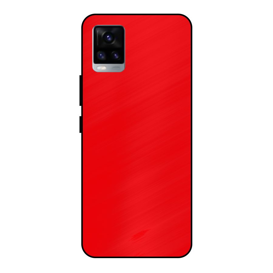 Bright Red Metal Back Case for Vivo V20 2021