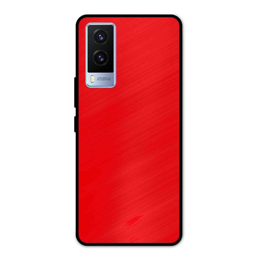 Bright Red Metal Back Case for Vivo V21e 5G