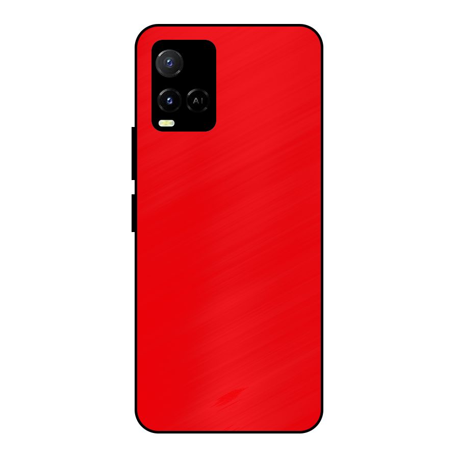 Bright Red Metal Back Case for Vivo Y21