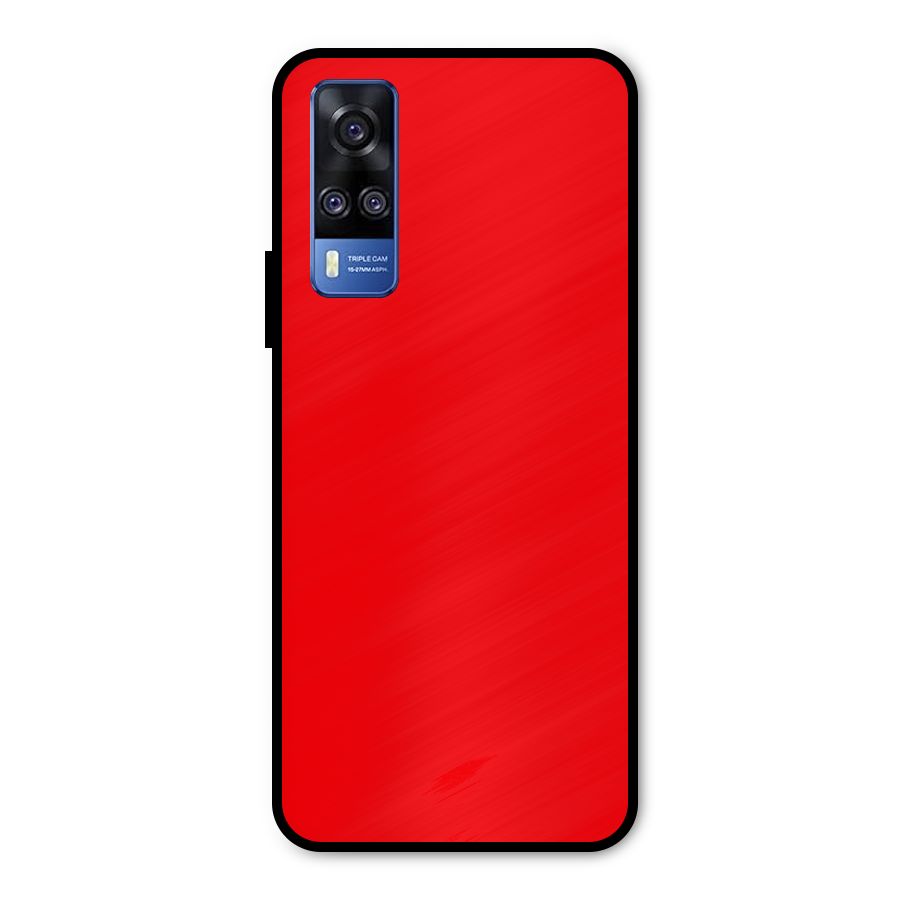 Bright Red Metal Back Case for Vivo Y51A