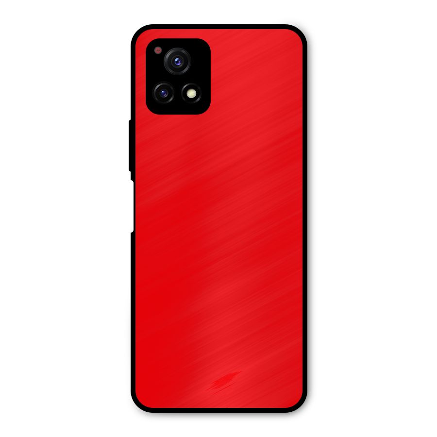 Bright Red Metal Back Case for Vivo Y72 5G