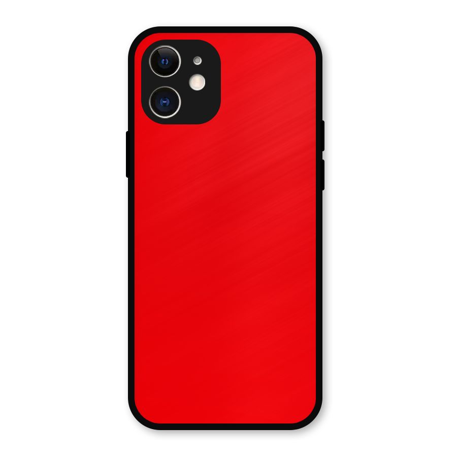 Bright Red Metal Back Case for iPhone 12