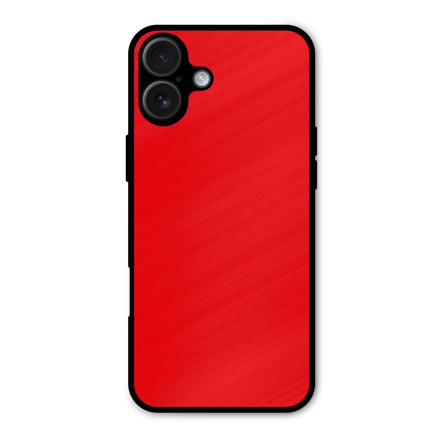 Bright Red Metal Back Case for iPhone 16 Plus