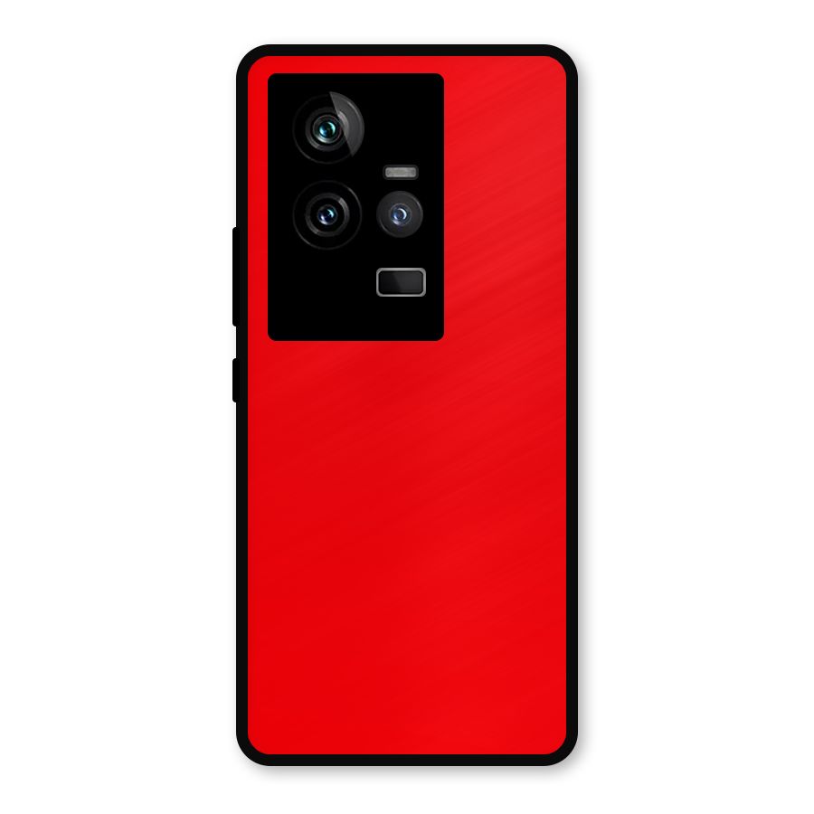 Bright Red Metal Back Case for iQOO 11 5G
