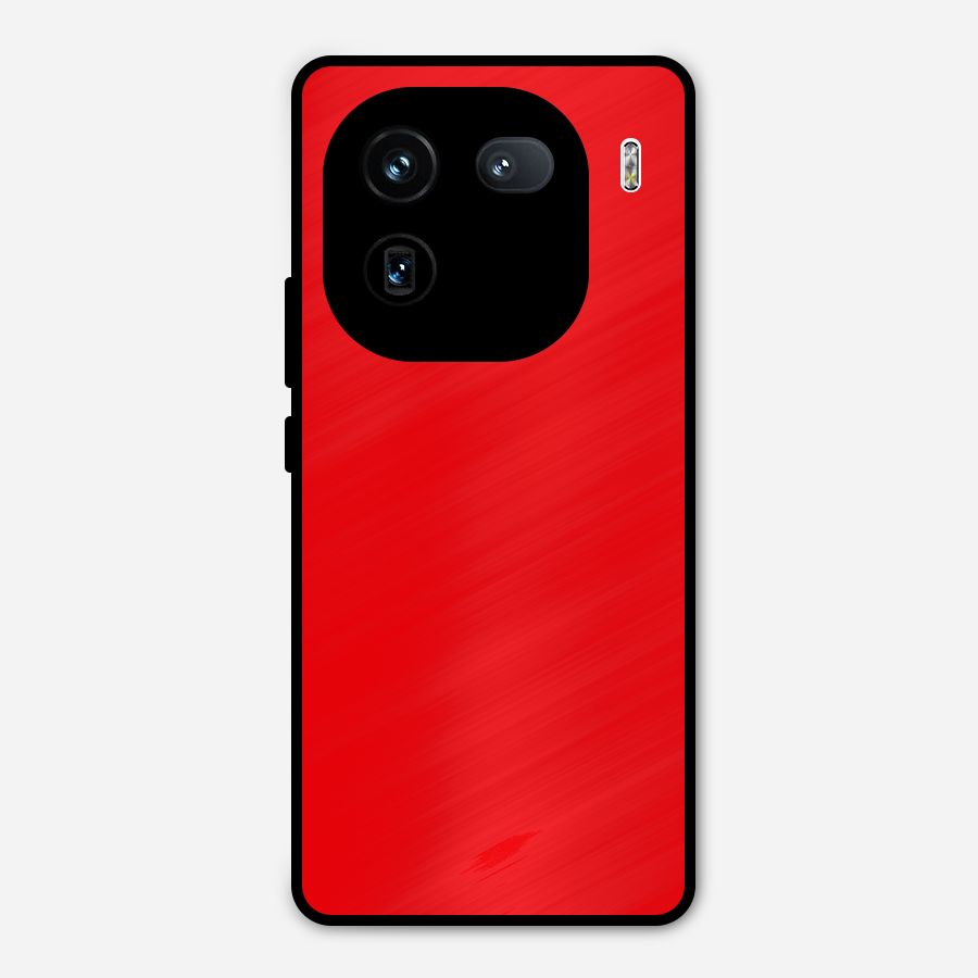 Bright Red Metal Back Case for iQOO 12