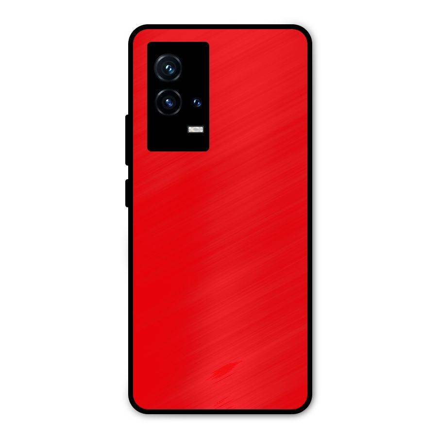 Bright Red Metal Back Case for iQOO 9 5G