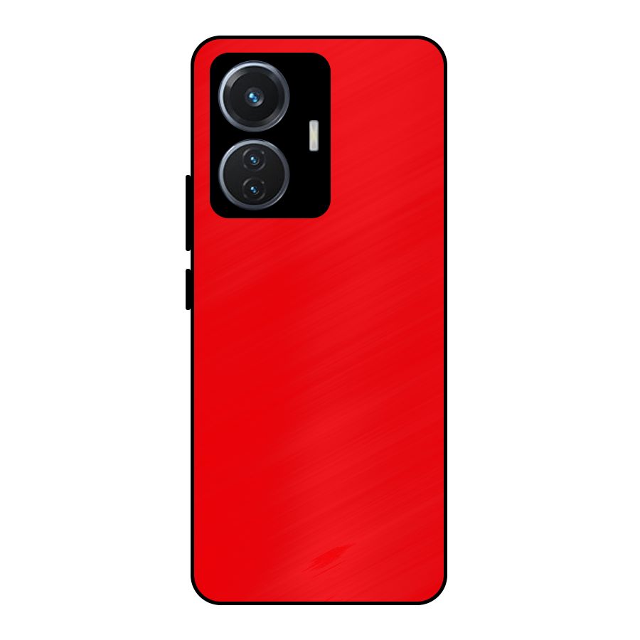 Bright Red Metal Back Case for iQOO Z6 44W