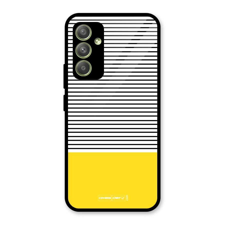 Bright Yellow Stripes Glass Back Case for Galaxy A54
