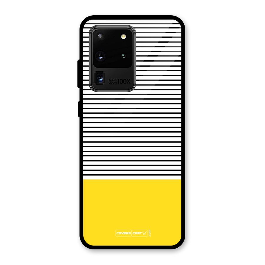 Bright Yellow Stripes Glass Back Case for Galaxy S20 Ultra