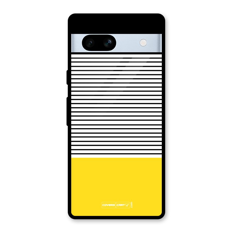 Bright Yellow Stripes Glass Back Case for Google Pixel 7a