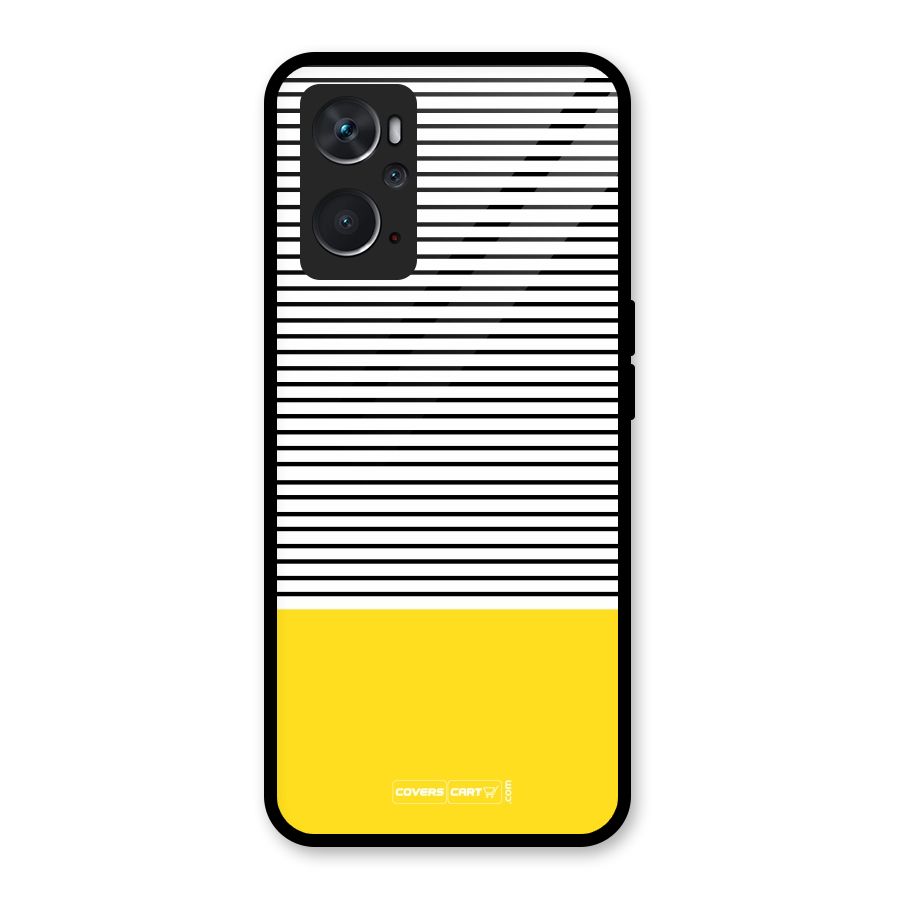 Bright Yellow Stripes Glass Back Case for Oppo K10 4G