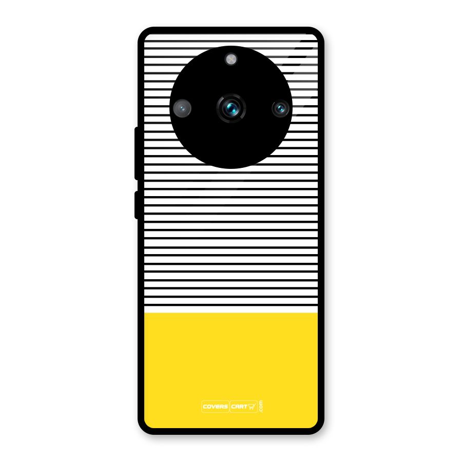 Bright Yellow Stripes Glass Back Case for Realme 11 Pro