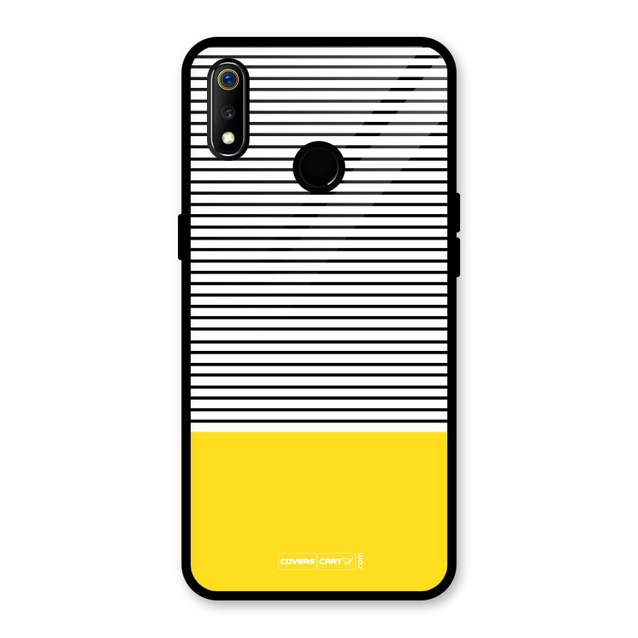 Bright Yellow Stripes Glass Back Case for Realme 3i