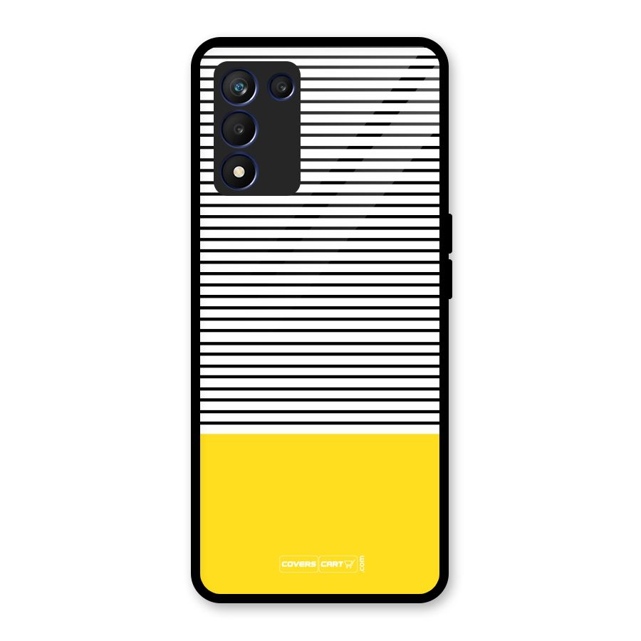Bright Yellow Stripes Glass Back Case for Realme 9 5G Speed
