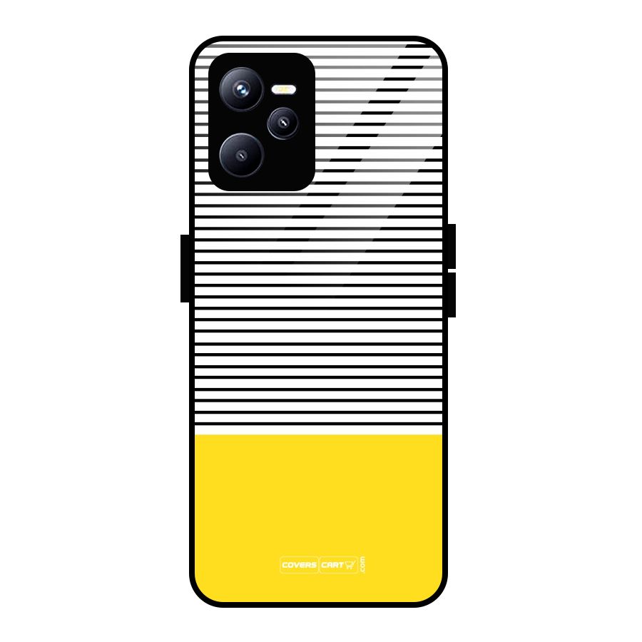 Bright Yellow Stripes Glass Back Case for Realme C35