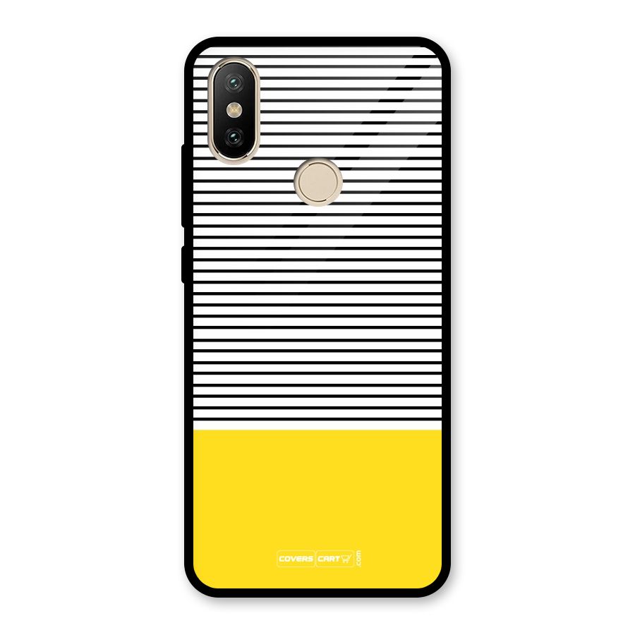 Bright Yellow Stripes Glass Back Case for Redmi A2