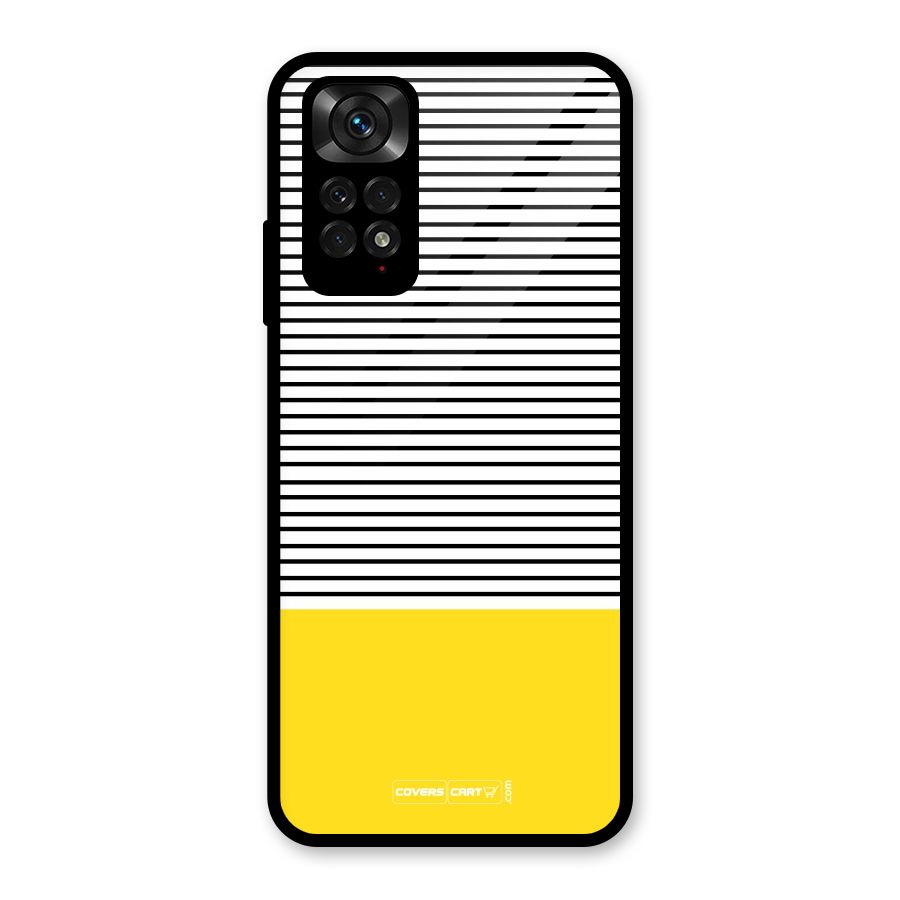 Bright Yellow Stripes Glass Back Case for Redmi Note 11S