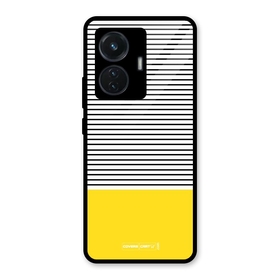 Bright Yellow Stripes Glass Back Case for Vivo T1 44W