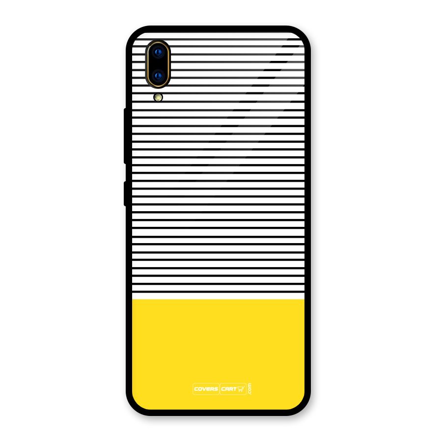 Bright Yellow Stripes Glass Back Case for Vivo V11 Pro