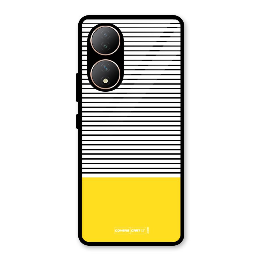 Bright Yellow Stripes Glass Back Case for Vivo Y100A