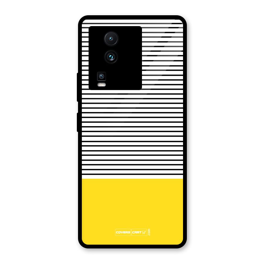 Bright Yellow Stripes Glass Back Case for Vivo iQOO Neo 7