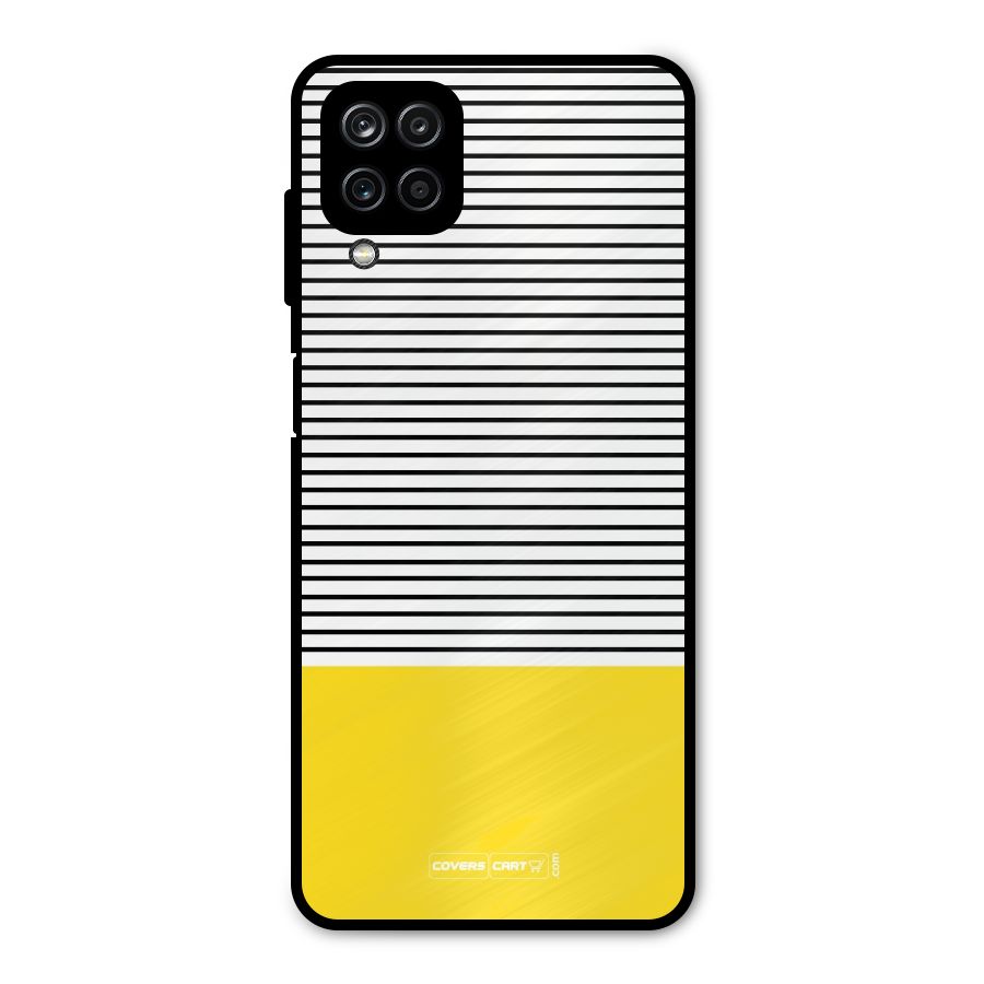 Bright Yellow Stripes Metal Back Case for Galaxy A12