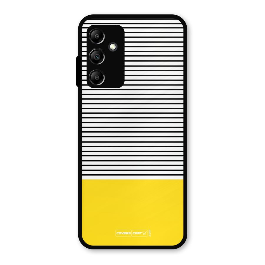 Bright Yellow Stripes Metal Back Case for Galaxy A14 5G