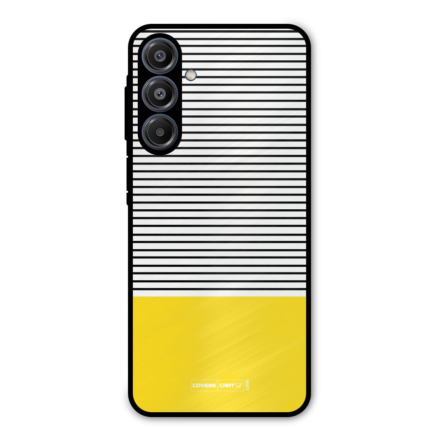 Bright Yellow Stripes Metal Back Case for Galaxy A16 5G