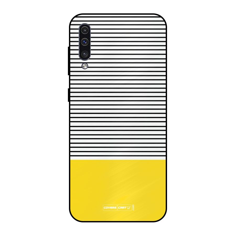 Bright Yellow Stripes Metal Back Case for Galaxy A30s