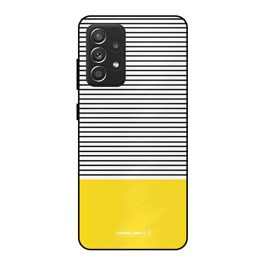 Bright Yellow Stripes Metal Back Case for Galaxy A52s 5G