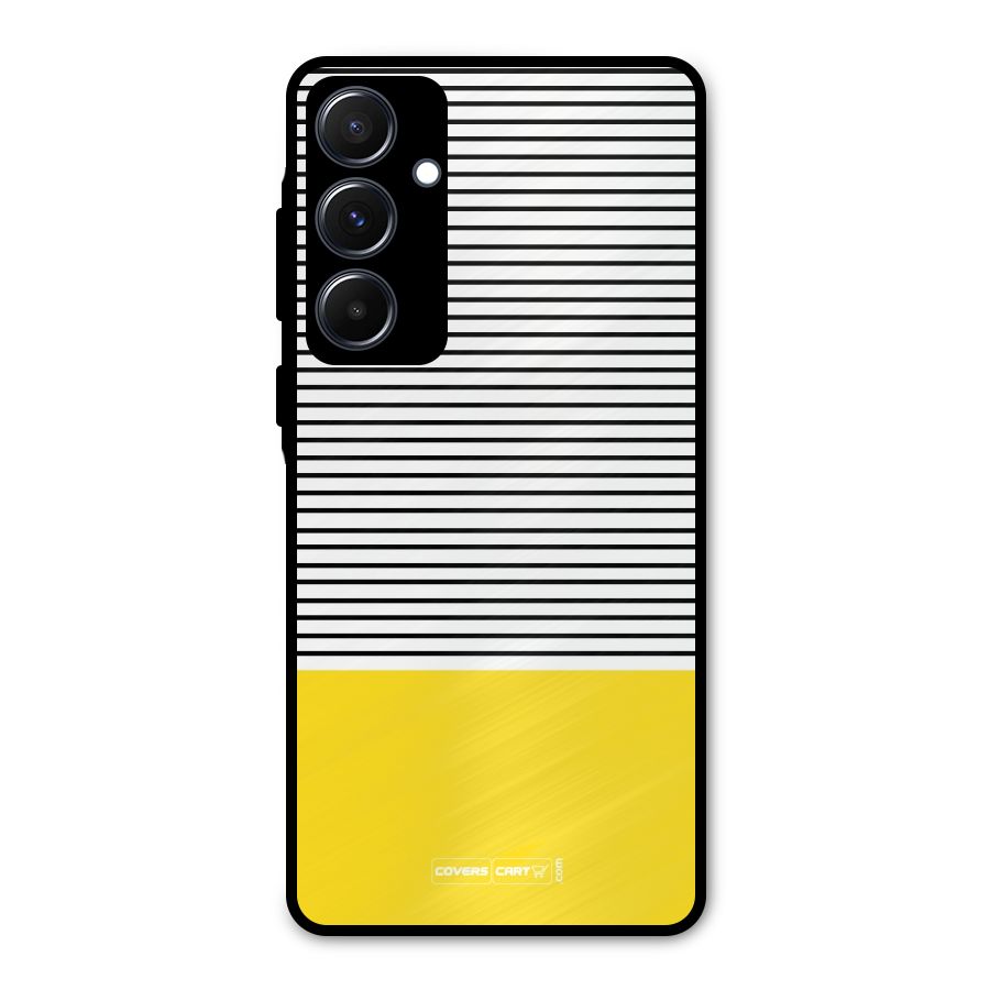 Bright Yellow Stripes Metal Back Case for Galaxy A55