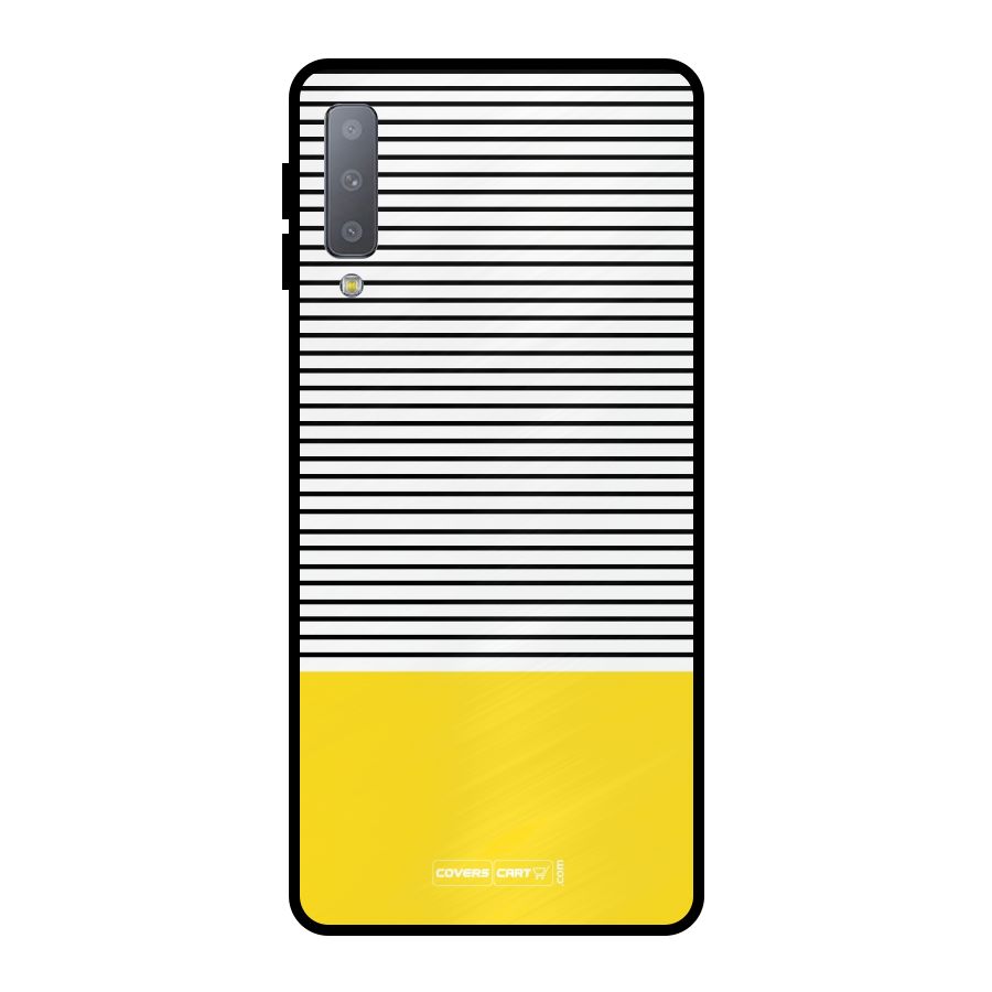 Bright Yellow Stripes Metal Back Case for Galaxy A7 (2018)