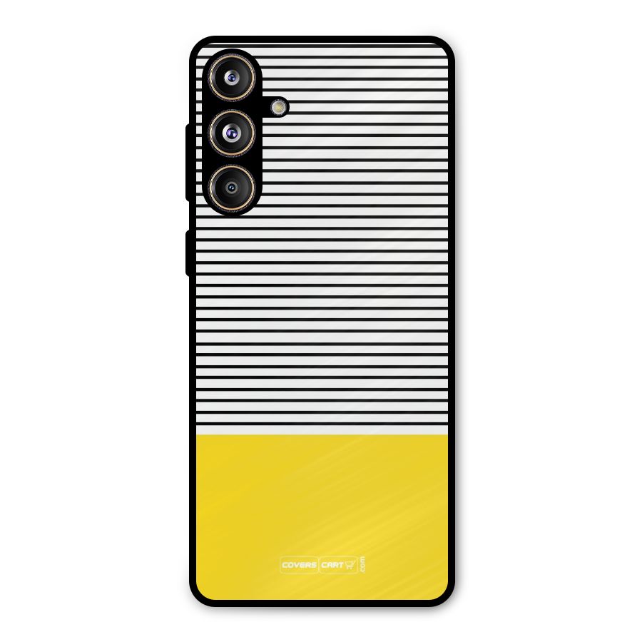 Bright Yellow Stripes Metal Back Case for Galaxy F55