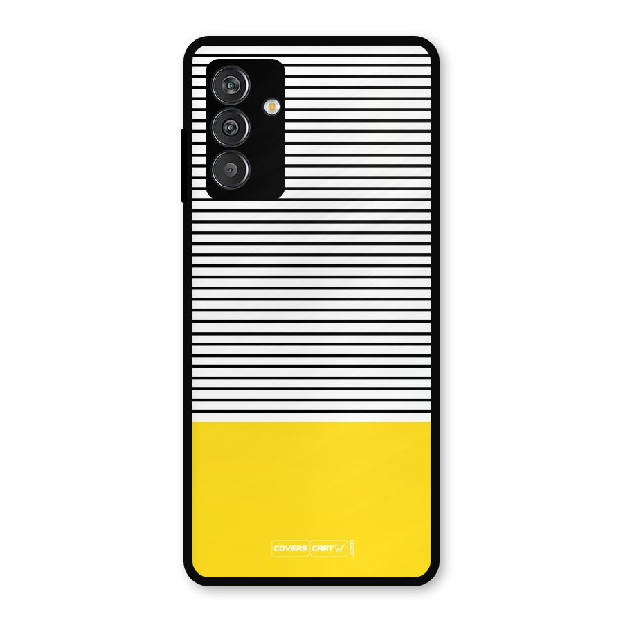 Bright Yellow Stripes Metal Back Case for Galaxy M14 5G