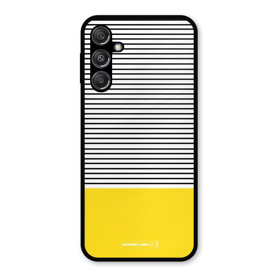 Bright Yellow Stripes Metal Back Case for Galaxy M34 5G
