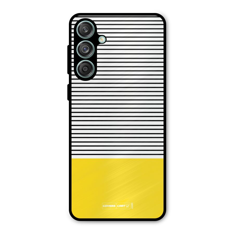 Bright Yellow Stripes Metal Back Case for Galaxy M55 5G
