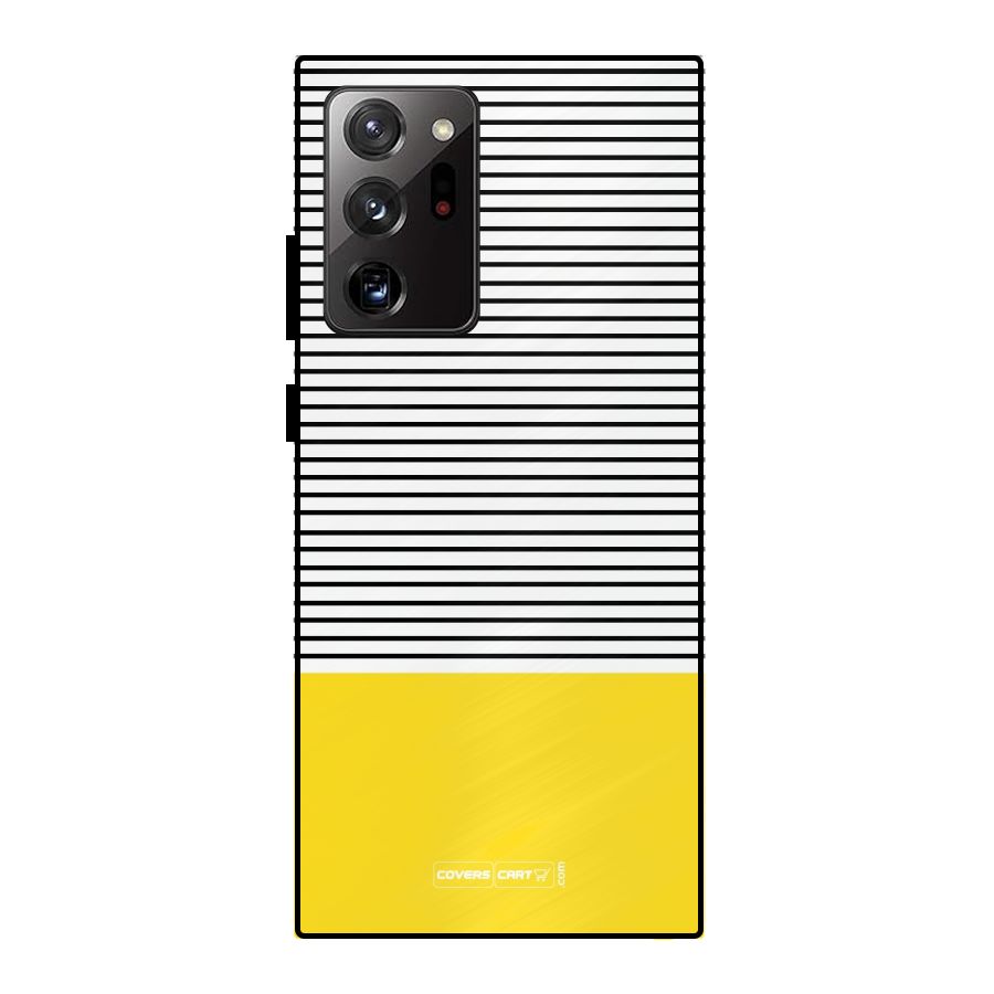 Bright Yellow Stripes Metal Back Case for Galaxy Note 20 Ultra